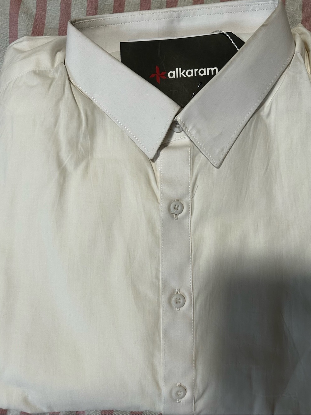 Alkaram Men’s White Cotton Kurta Shalwar in Large Size